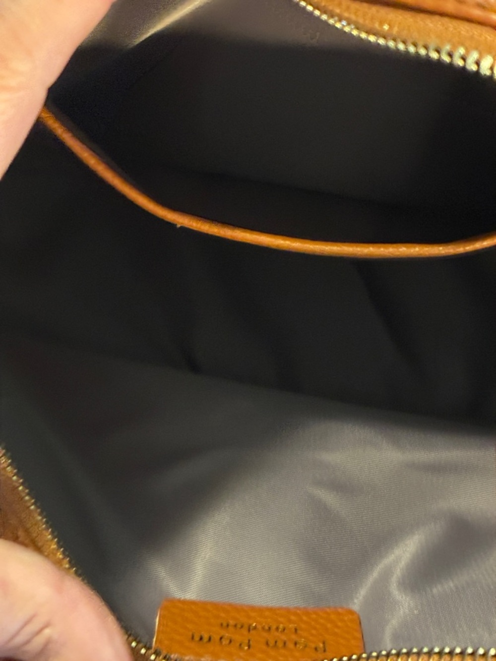 Pom Pom London Pebbled Leather Crossbody with Tassel and Gold Hardware - Picture 6 of 9